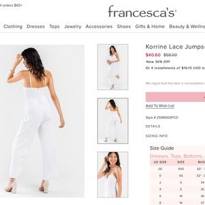 Francesca's Korrine Lace Jumpsuit